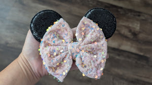 RTS pink bow black ears Big bow