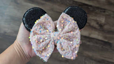 RTS pink bow black ears Big bow
