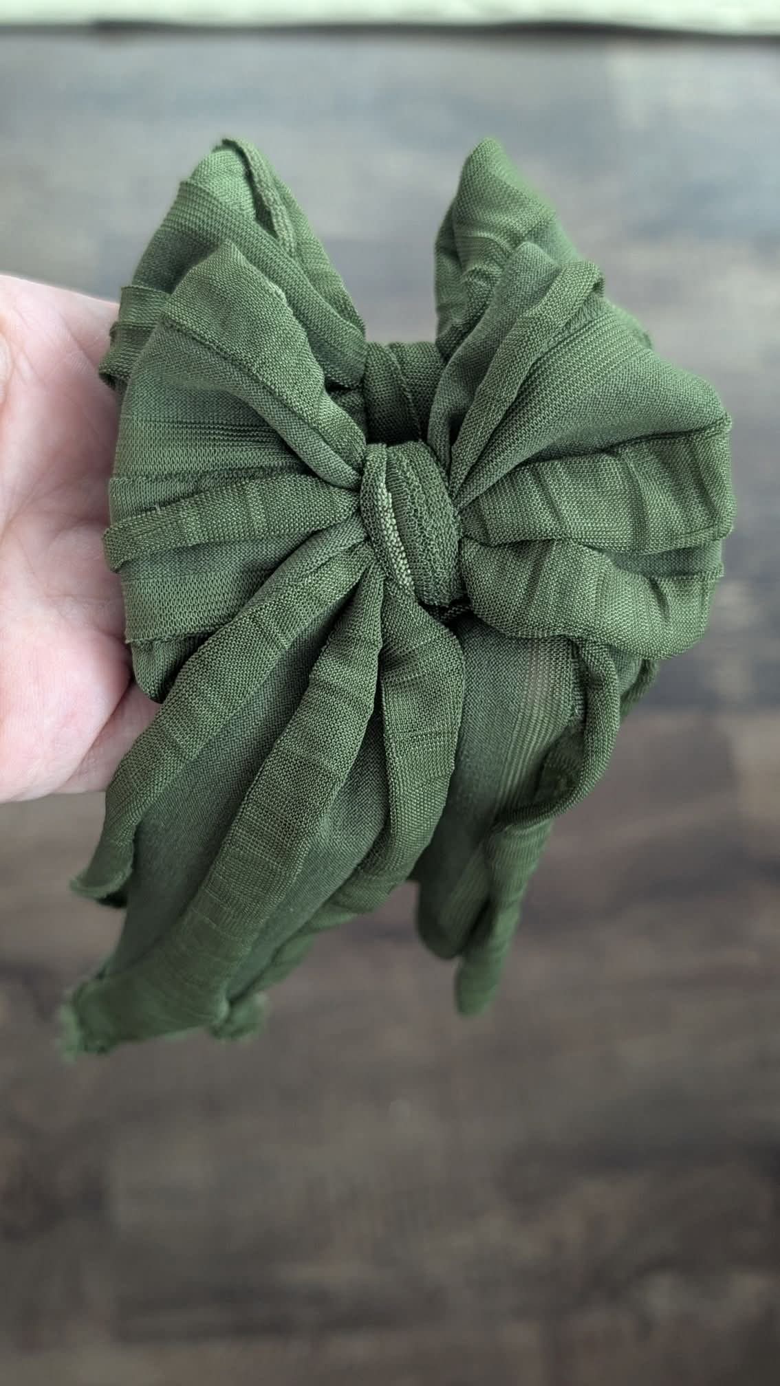 Olive green ruffle ava piggies (RTS)