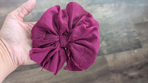 Magenta ruffle Big bow clip (RTS)